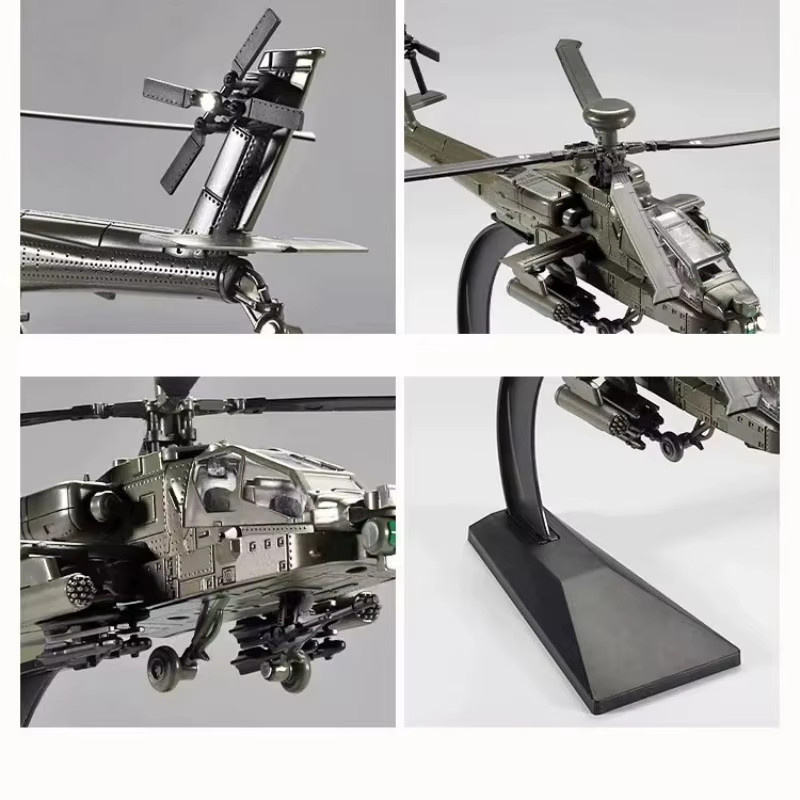 ZOCO Apache-Hubschrauber/Black Hawk bewaffneter Hubschrauber, Druckguss-Legierungsmodell, Maßstab 1:32 - Bild 4