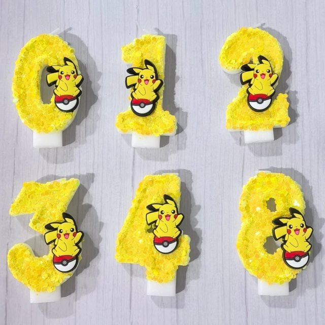 Bandai Cartoon Zahlenkerzen 0-9 für den Geburtstag in Gelb - Bild 1