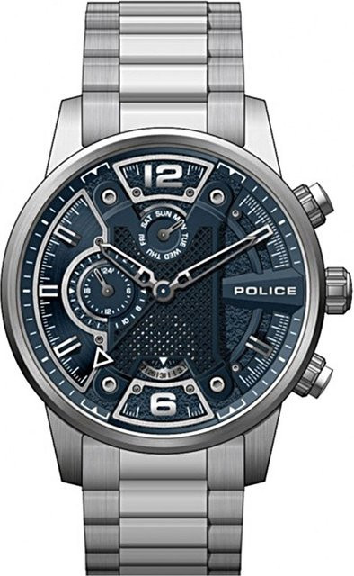 Police Herrenuhr, Quarz, Edelstahl, Blau, 48 mm - Bild 1