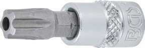 BGS Bit-Einsatz 5184-TS45 in Silber mit Innenvierkant 6,3 mm (1/4") und TS-Profil für TX Plus mit Bohrung - Bild 1