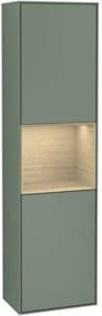 V&B Hochschrank Finion Wandbeleuchtung mit LED-Beleuchtung und Glastüren, Farbe: Lackiert, B/H: 41,8 x 151,6 cm - Bild 1