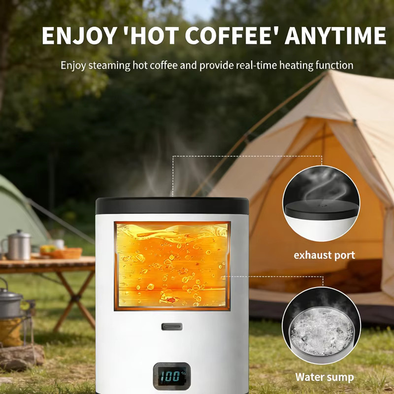 JFBONIN Tragbare 3-in-1 kabellose elektrische Espressomaschine für Kapseln und Pulver, Reise-Kaffeemaschine für Auto, Camping und Zuhause, Schwarz oder Weiß - Bild 4