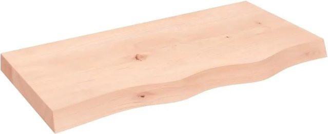 vidaXL Tischplatte aus Massivholz Eiche in Natursteinoptik, B/T/H: 80 x 40 x 2-6 cm - Bild 1