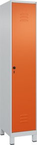 C+P Spind Classic PLUS Garderobenschrank mit 1 Abteil, Grau und Orange, H x B x T: 195 x 40 cm x 50 cm - Bild 1
