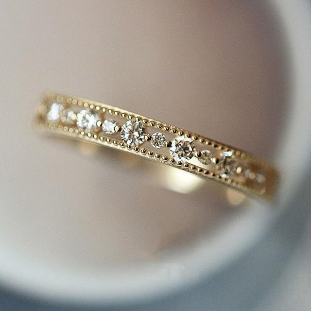 Huitan Zarte Ringe, Kupfer, Gold, Zirkonia, Damen - Bild 1