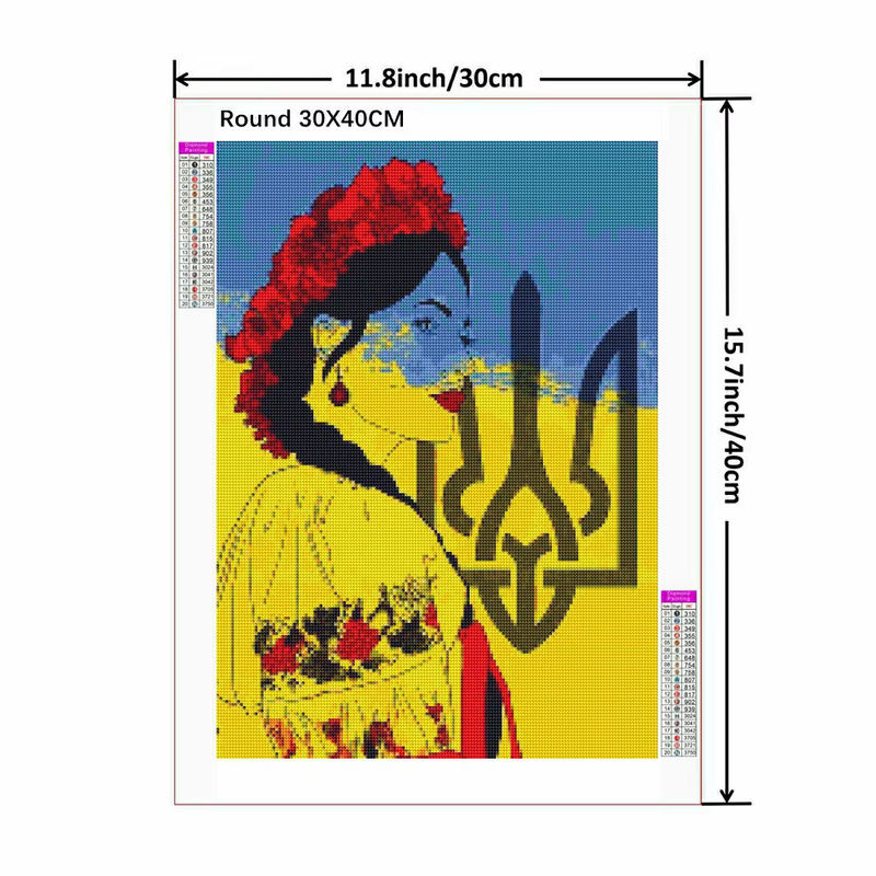 YUTTEE 5D DIY Diamantmalerei Set Mädchen mit Sonnenblume, Mosaik Stickerei mit runden Steinen, Multicolor - Bild 2