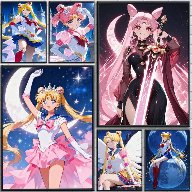 Sailor Moon Anime-Poster Sailor Mercury Ami Mizuno als HD-Leinwand-Wandkunst in Mehrfarbig - Bild 1