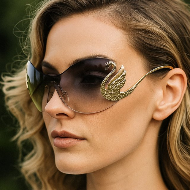 Ettatend Sonnenbrille randlos, Butterfly, Metall, Damen - Bild 1