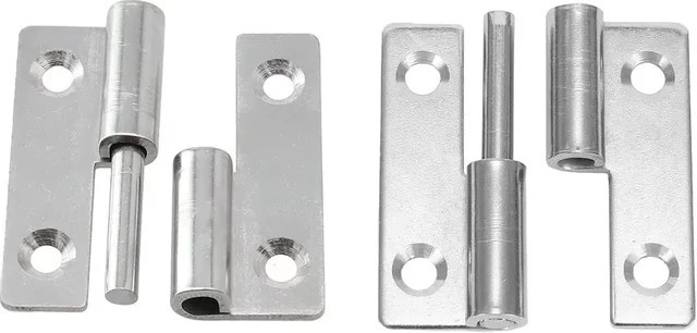 Abnehmbares Scharnier für Schranktüren aus Edelstahl in Silber, B: 40 mm, H: 30 mm, T: 1,5 mm - Bild 1