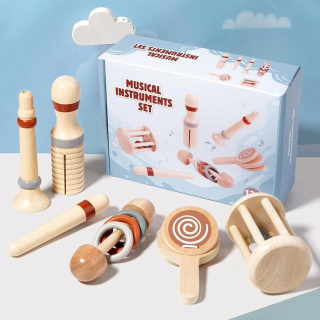 Baby Musikspielzeug Montessori, Holzspielzeug, Schlaginstrumente, ab 0 Jahre - Bild 1