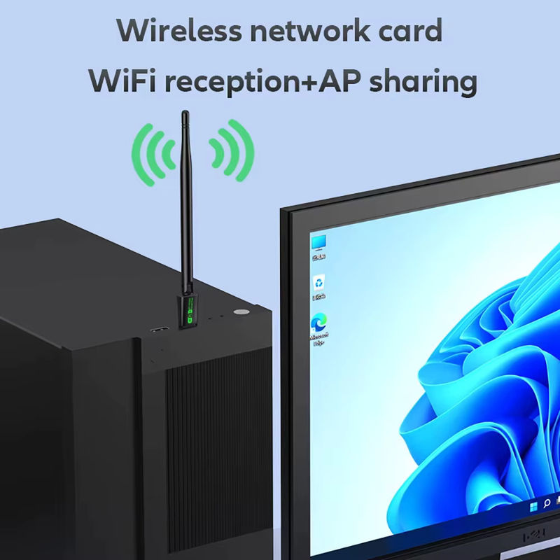AX900 2in1 USB WiFi6 und Bluetooth 5.4 Adapter von kebidumei, Dual Band 2,4 GHz & 5 GHz Netzwerk Empfänger in Schwarz für PC Windows 10 11 - Bild 4