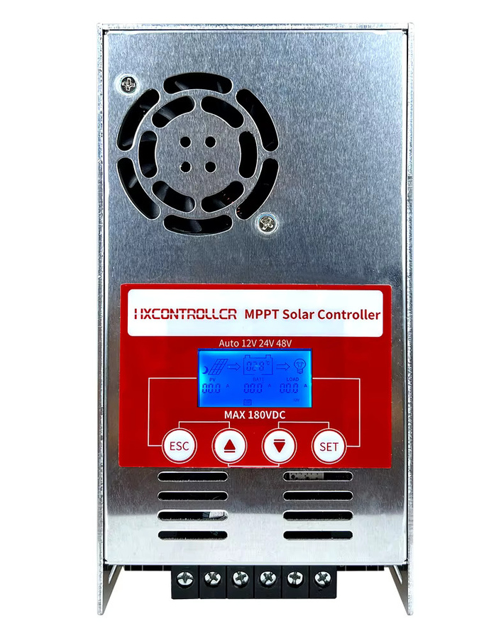 HXCONTROLLER MPPT Solar Panel Laderegler 60A mit Lüfter für 12V 24V 48V Solar-Systeme, 2800W 180VDC, Farbe: Rot/Silber - Bild 7