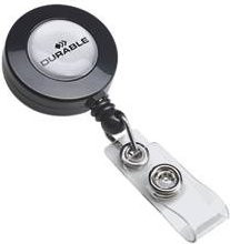 Durable Jojo für Ausweishalter mit Halteclip und Druckknopfschlaufe, 10 Stück, Schwarz/Transparent/Anthrazit - Bild 2