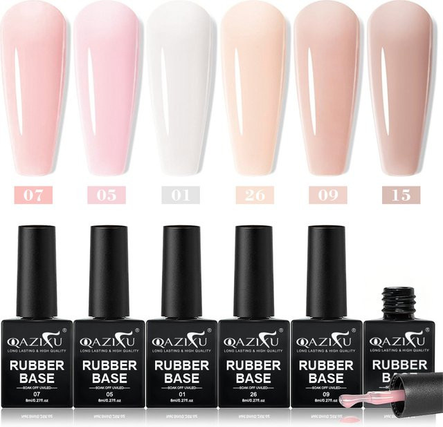 QAZIXU Nagellack Set, Jelly Pink, 6 Farben, 8ml - Bild 1