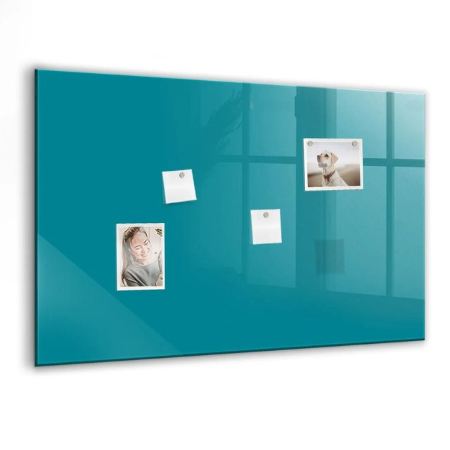 Tulup Glas Magnettafel in Meeresfarbe, B: 90 cm, H: 60 cm - Bild 1