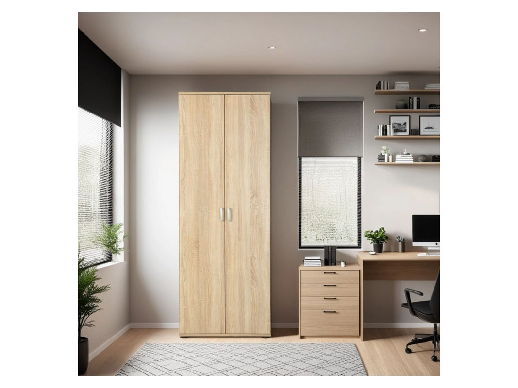 Inter Link Aktenschrank Sonoma Eiche in Braun mit verstellbaren Regalböden und Scharniertüren, H: 189,0 cm, B: 70,0 cm, T: 34,0 cm - Bild 3