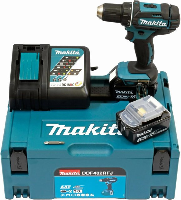 Makita Akku-Bohrschrauber DDF482RFJ 18 V mit 2 Akkus in Blau und Schwarz - Bild 2