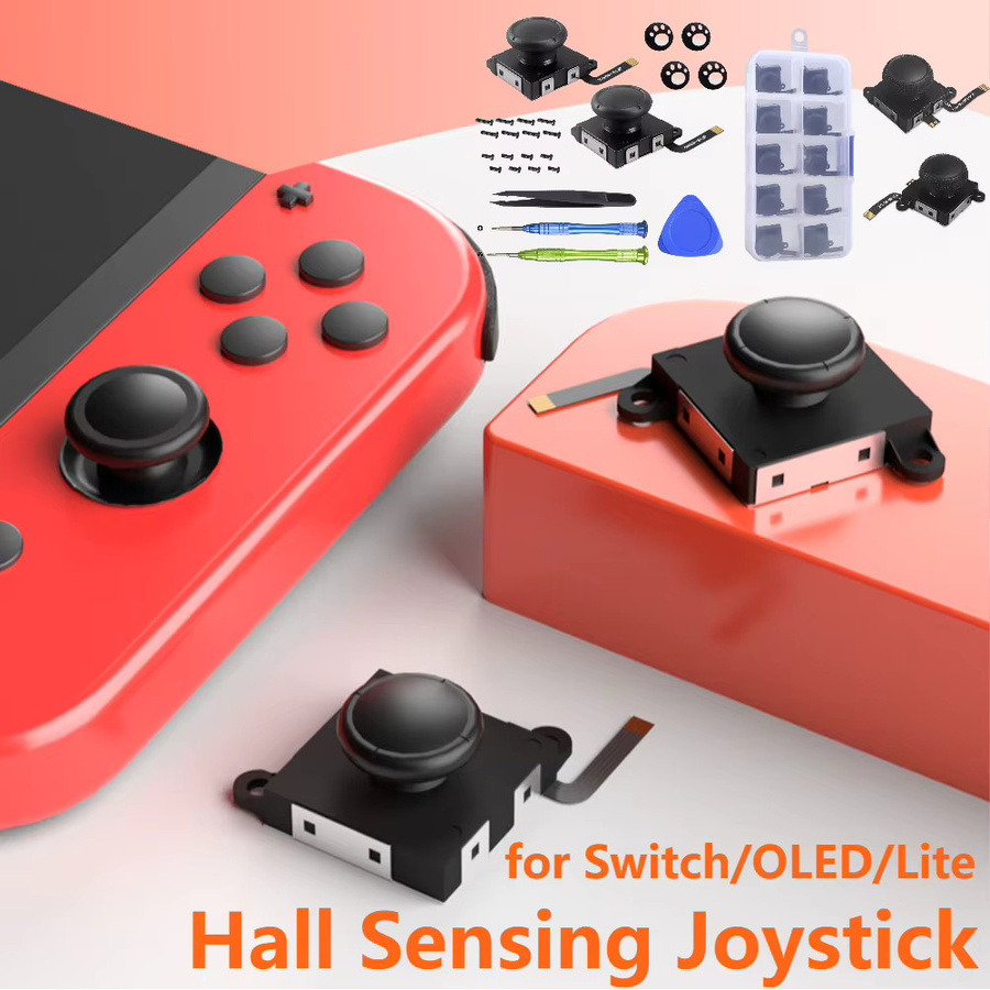 APWIKOGER Hall-Effekt-Joystick Ersatz für Nintendo Switch, Lite und OLED Joycon, Analog Thumb Stick in Schwarz, Set mit 1/2/10 Stück - Bild 2