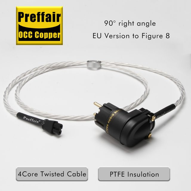 Preffair Audiophile Mini8 Netzkabel aus versilbertem 12AWG OCC Einkristall-Kupfer mit IEC Anschluss - Bild 1