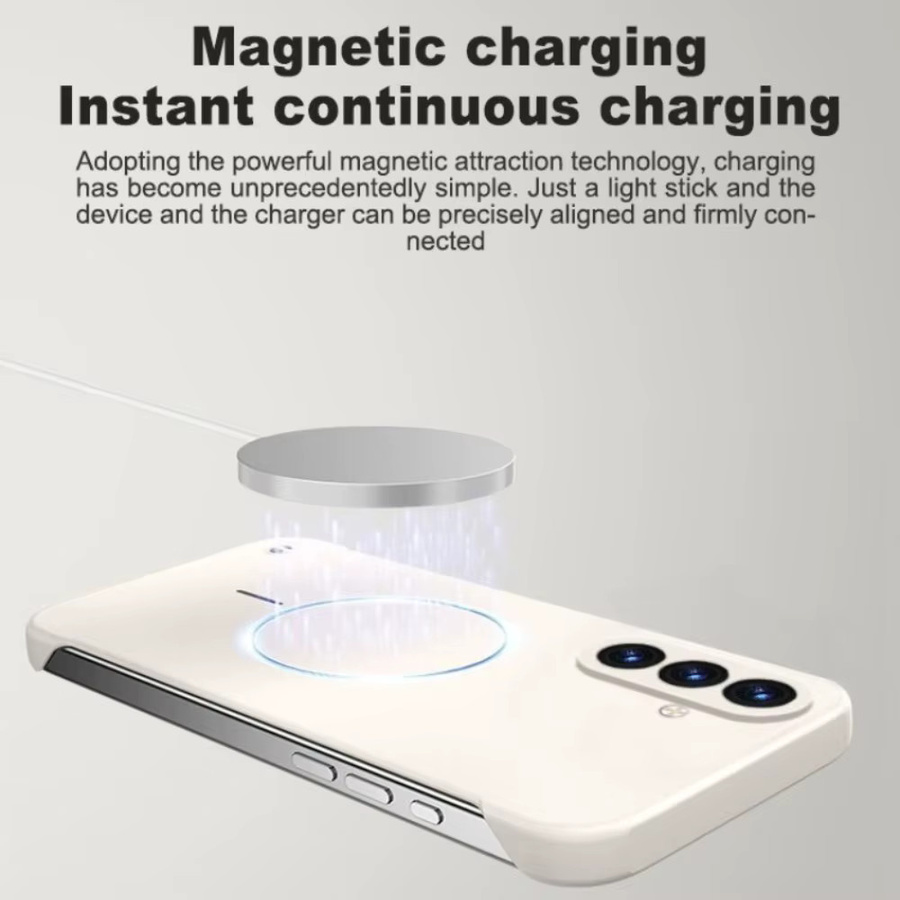 Magnetische und stoßfeste Rahmenlose PC-Handyhülle für Samsung Galaxy A-Serie in Grau - Bild 3