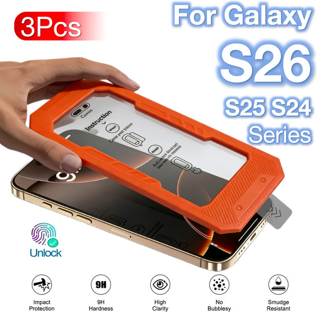 3er Pack miaotiemo Displayschutzfolie aus gehärtetem Glas für Samsung Galaxy S26 S25 S24 Ultra Plus A57 A37 A36, transparent, 9H Härtegrad, kompatibel mit Android - Bild 1