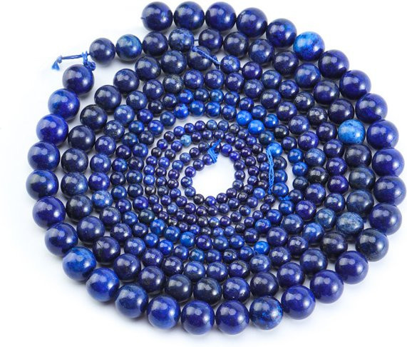 Lapis Lazuli Perlen, rund, 6/8/10 mm, 15'' - Bild 1