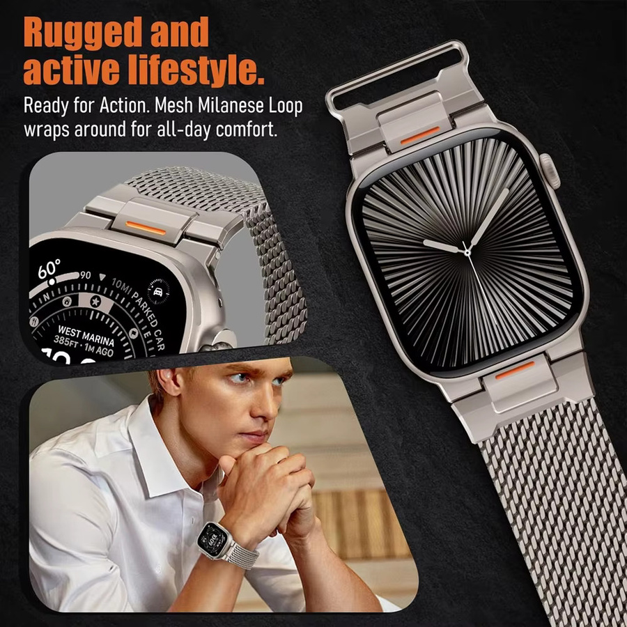 RMUTANE Uhrenarmband Edelstahl, Silber, Unisex - Bild 2