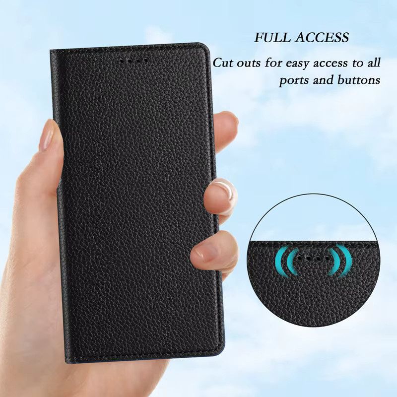 Magnetische Flip Case Brieftasche für Fairphone 5 in Schwarz mit Kartenfächern und Standfunktion - Bild 3