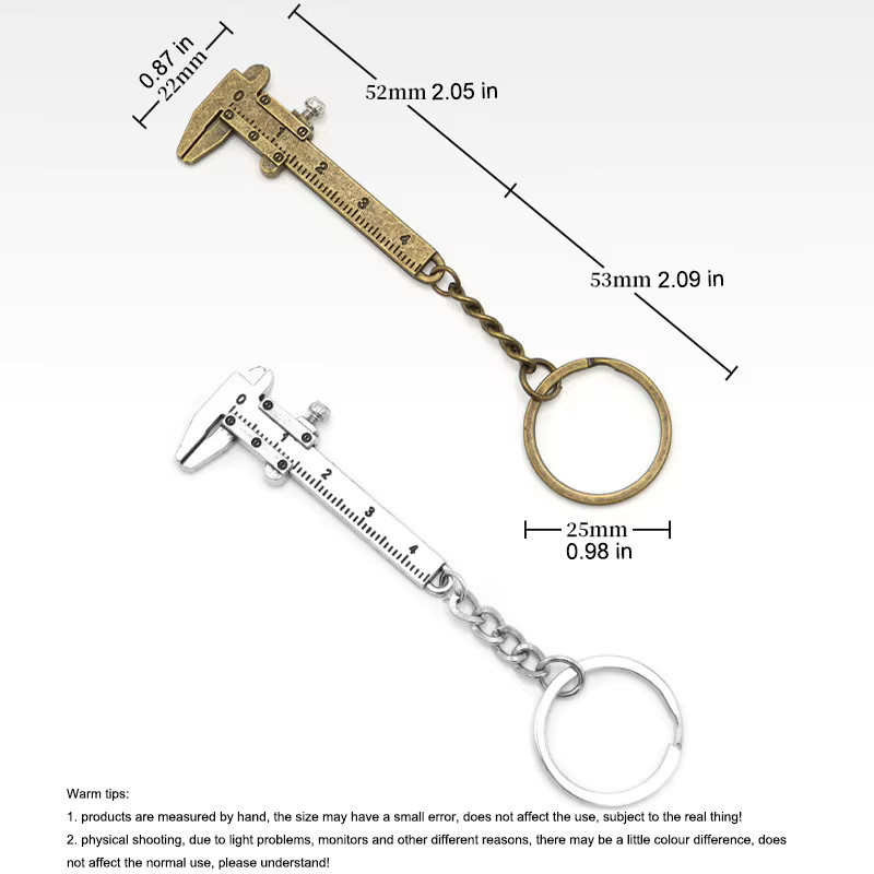 Mini Messschieber Schlüsselanhänger in Bronze von Zinan als praktisches Messwerkzeug und Zubehör - Bild 3