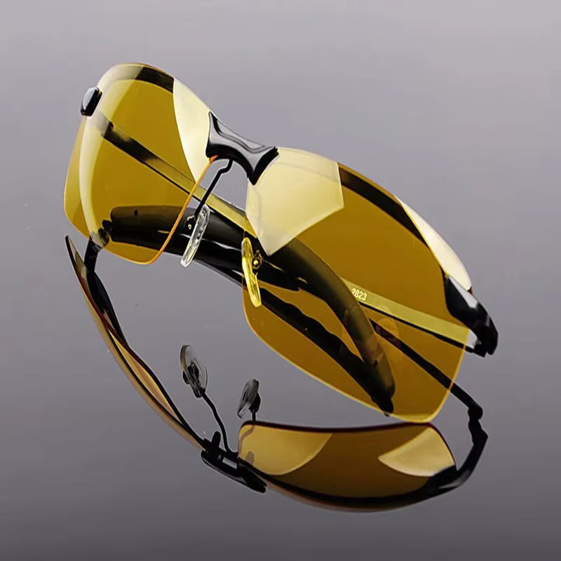 VABBON Sonnenbrille, randlos, Metall, gelb, Herren, polarisiert - Bild 3