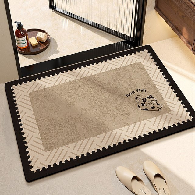 VIKAMA Cartoon Badezimmer-Bodenmatte mit Tier-Motiv, wasserabsorbierend und rutschfest - Bild 1