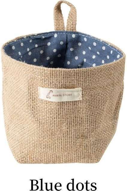 Hängeaufbewahrungstasche aus Jute von Yiran Furniture in Beige als Organizer für Schreibtisch, Büro oder Badezimmer - Bild 1