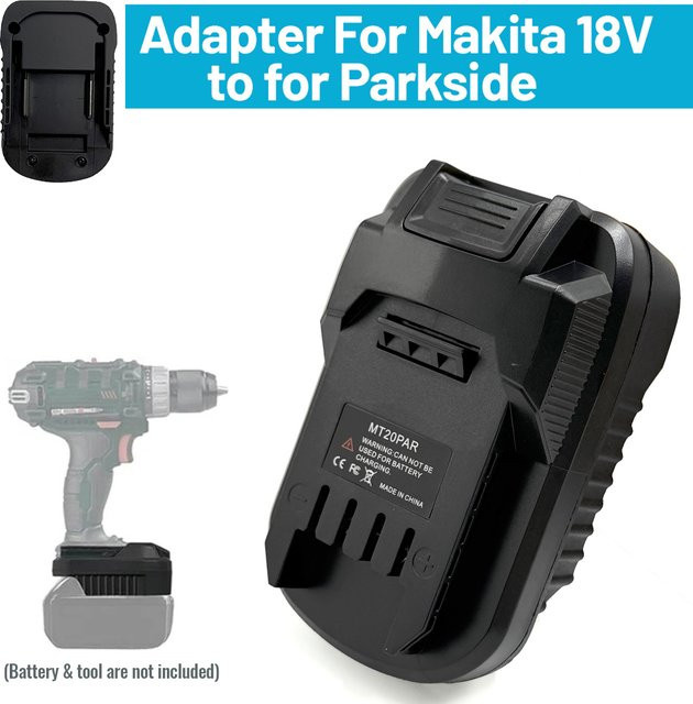 MT20PAR Batterieadapter für Makita 18V Akku zu Lidl Parkside X20V Li-Ion Akku-Konverter in Schwarz - Bild 1