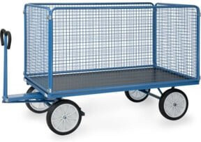 Fetra Handpritschenwagen 6446V in Blau mit Vollgummi-Reifen und 1250 kg Tragkraft - Bild 1