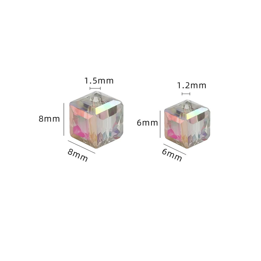 ZHUBI Perlen Glas, Aurora AB, Lavender purple, 6mm/8mm - Bild 3