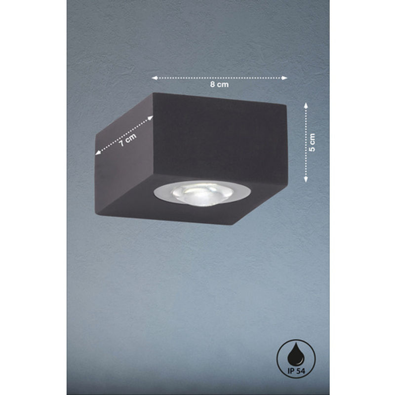 Fischer & Honsel Helsinki LED-Außenwandleuchte Schwarz mit Up-Down-Lichtfunktion aus Metall und Acrylglas - Bild 2