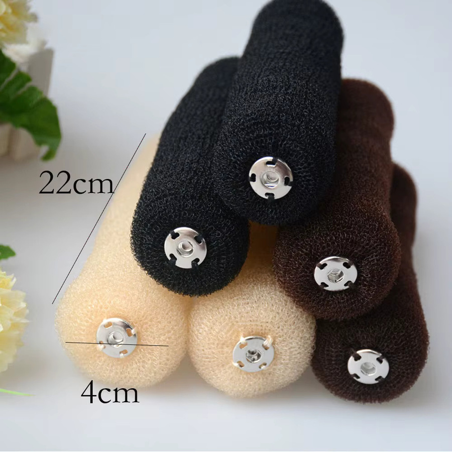 Haarknoten Maker Donut Bagel Haarwerkzeug für Damen, Schwarz/Braun/Beige - Bild 2