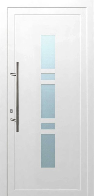 Aluminium-Haustür PANTO modern Weiß Anschlag Links B: 110 cm, H: 210 cm - Bild 1