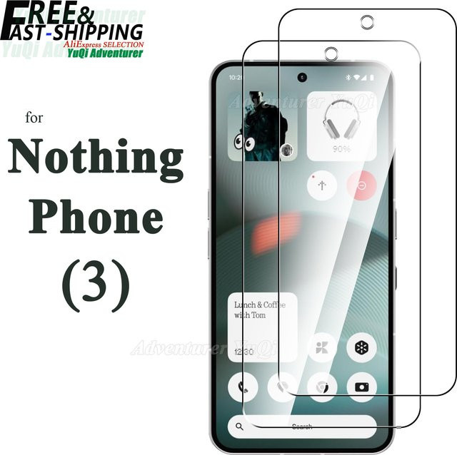 Nothing Displayschutzfolie für Nothing Phone 3 aus gehärtetem Glas, HD 9H, transparent - Bild 1