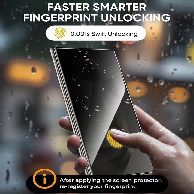 4er-Pack Samsung Privatsphäre Hydrogel-Displayschutzfolien für Galaxy S25 S24 S23 S22 S21 S20 FE S10 Plus und Note 20 Ultra, transparent - Bild 3