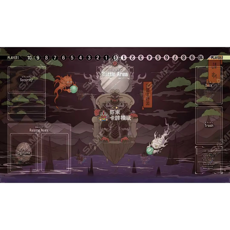 Bandai Digimon Digi World Shambala Sammelkarten-Spielmatte Amaterasumon Kaguyamon, Gummi - Bild 2