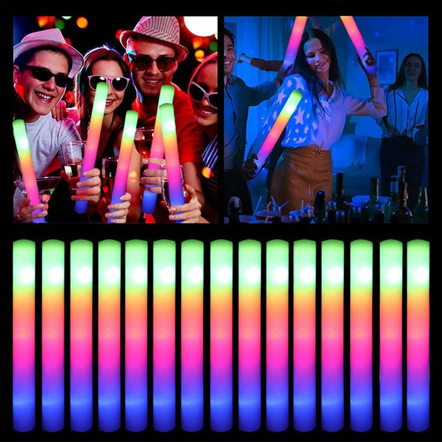 RGB LED Leuchtstäbe aus Schaumstoff in Bunt für Party und Feierlichkeiten - Bild 1