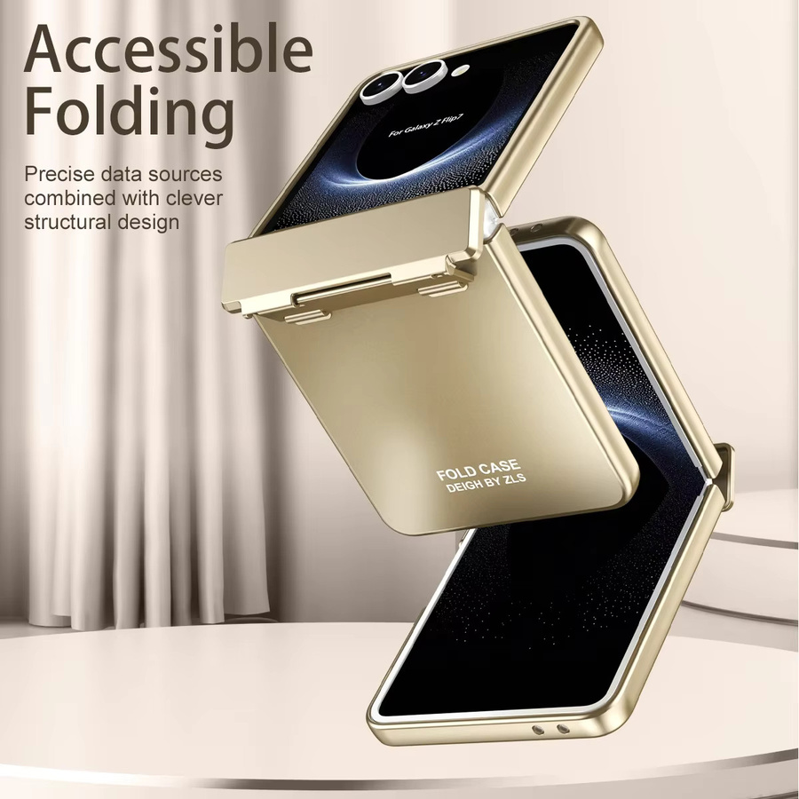 Luxuriöse Handyhülle mit Stern-Beschichtung für Samsung Galaxy Z Flip 7, 6, 5, 4, 3 in Gold, stoßfest und rutschfest - Bild 4