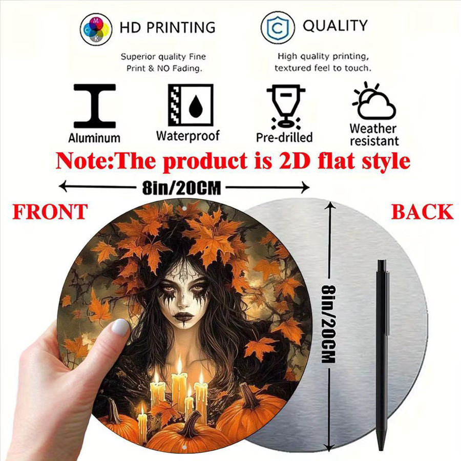 Rundes Aluminiumschild Potdemiel mit Vintage-Frauenporträt in Schwarz und Weiß, Durchmesser: 20 cm - Bild 2