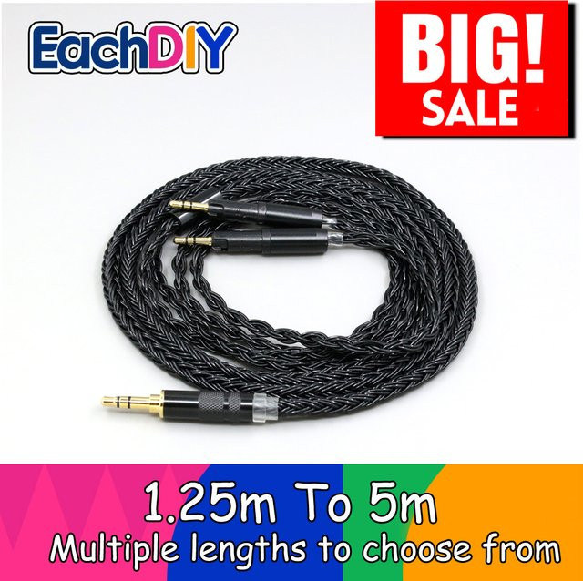 Audio-Technica LN008863 Ersatzkabel für ATH-R70X und ATH-R70XA Kopfhörer, 16-adrig, schwarz geflochten - Bild 1