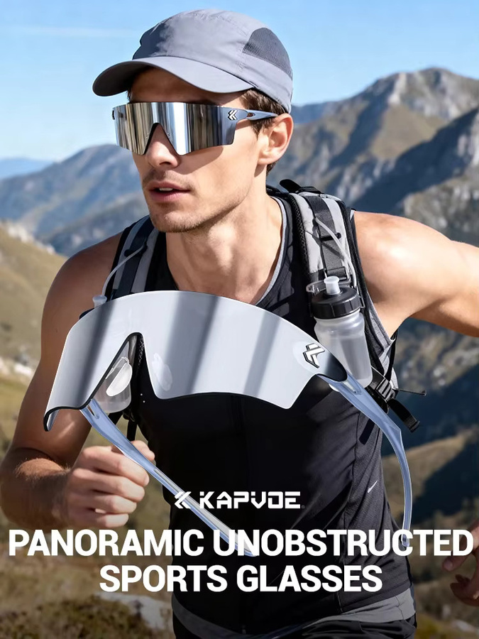 Kapvoe Sportsonnenbrille, Herren, Kunststoff, Wrap - Bild 5