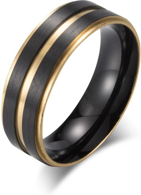 YIRAN Jewelry Ring Edelstahl, Bicolor, Herren - Bild 1