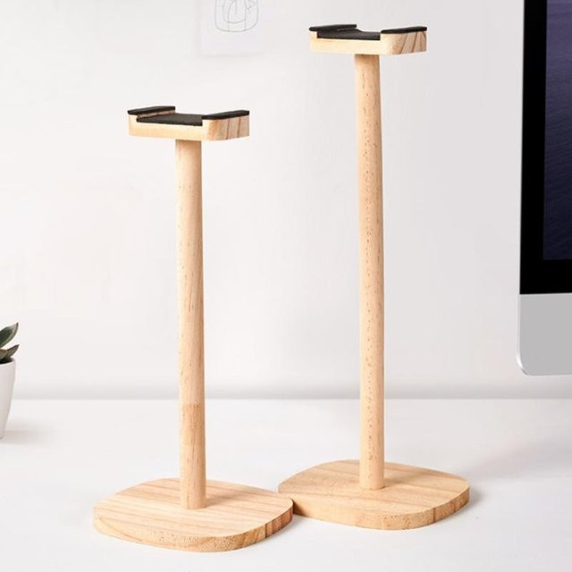SD&HI Kopfhörerständer aus Holz mit Sockel in Braun, universeller Headset-Aufbewahrungsständer und Multifunktions-Aufhänger - Bild 1