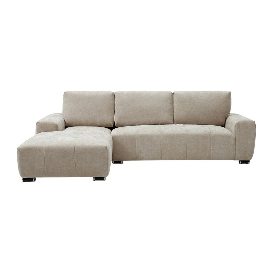 Vente-unique Sofa Michelia L-Form in Beige mit Stoffbezug und Metallrahmen, Breite: 268 cm, Tiefe: 174 cm, Höhe: 85 cm - Bild 2