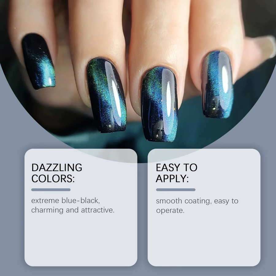 eelhoe Nagellack, blau-schwarz, schimmernd, Unisex - Bild 2